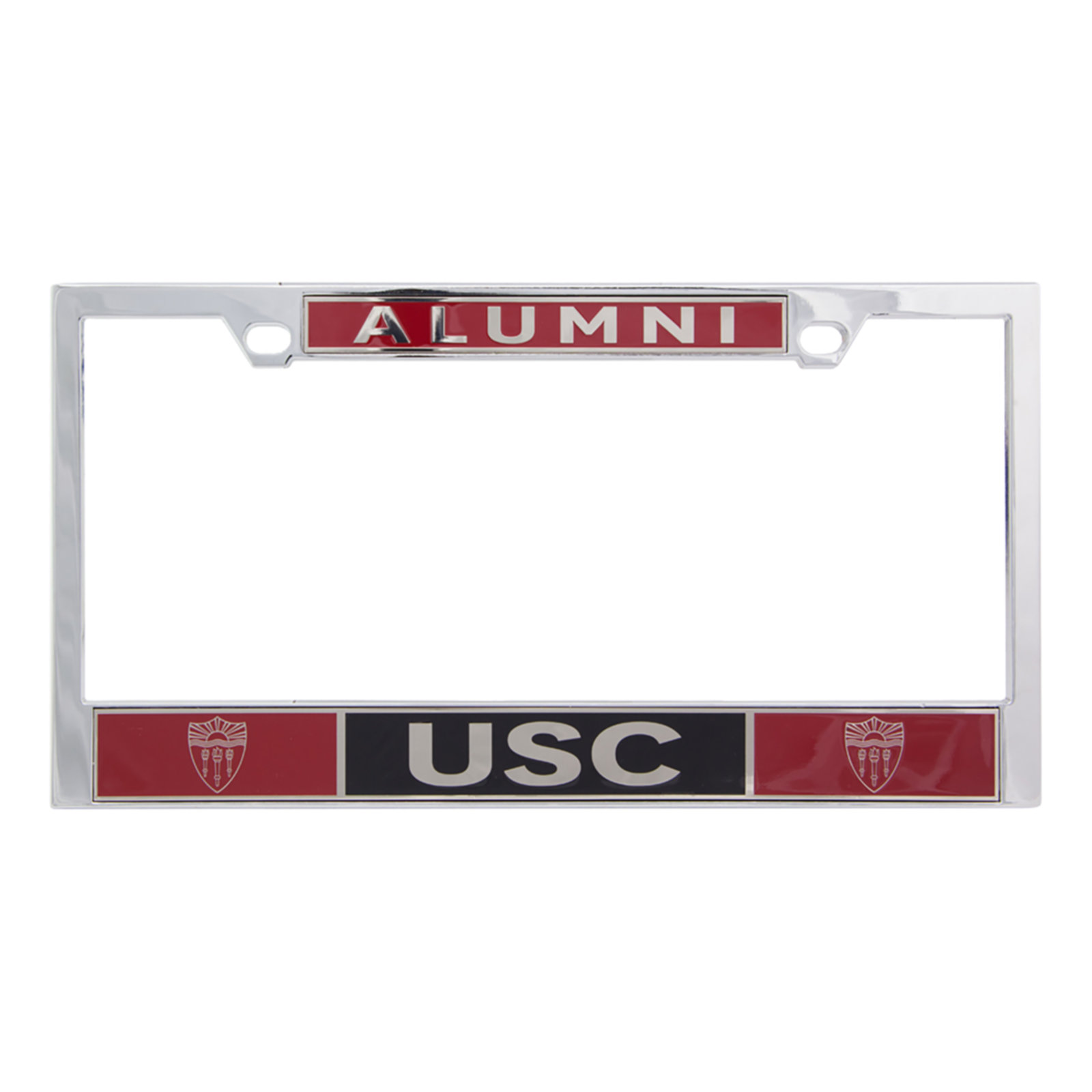 USC Shield Alumni License Plate Frame Chrome by The U Apparel & Gifts image01